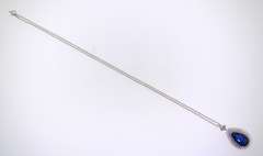 Sterling Silver Five CTS Iolite Crystal Necklace