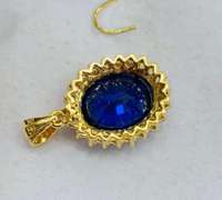 11.0 Carat Blue Sapphire Pendant in 14kt Solid Yellow Gold!
