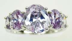 Prettiest Sterling Amethyst Quartz Ring, Size 8.5