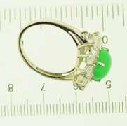 Sterling Silver Apple Green Color Jade Ring