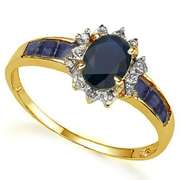 1.50 CT SAPPHIRE & DIAMOND 10KT SOLID GOLD RING