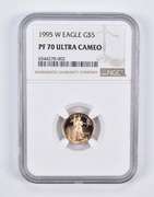 PF70 UCAM 1995-W $5 American Gold Eagle 1/10 Oz. .999 Fine Gold NGC