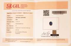Certified! 2.45ct unheated midnight blue Sapphire