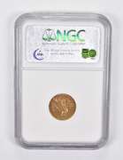 AU55 1909 $2.50 Indian Head Gold Quarter Eagle NGC GSA