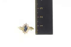 14K Yellow Gold 1.15 Ctw Sapphire Diamond Engagement Ring