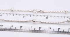 925 Sterling Silver Ball Rope Chain Necklace