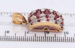 Fabulous Yellow Gold Ruby and Diamond Pendant