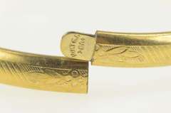 Gold Filled Victorian Etched Child's Floral Bangle Bracelet