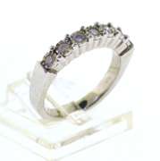 Sterling Silver Half Way Diamond Band
