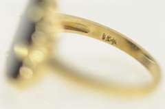 10K Yellow Gold Squared Retro Black Onyx Scalloped Statement Ring