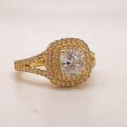 Sterling Silver/18kt Gold Plated CZ Engagement Ring