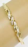 10K Gold Bangle with Baguette Diamonds