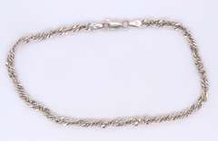 Vintage Italian Sterling Silver Rope Bracelet