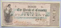 Parish Of Concordia La 50 Cent 1862 CH CU Note