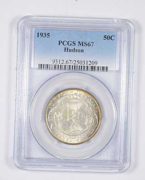 MS67 1935 Hudson Commemorative Half Dollar - Graded PCGS