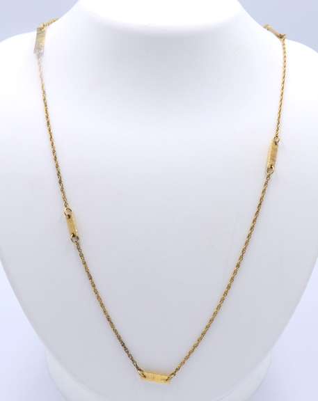 Gold Plated TDM Signed Long Necklace