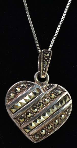Marcasite Heart Necklace