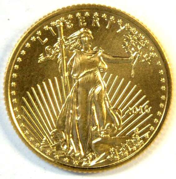 Pristine-perfect Super Gem BU 2016 $5 American Gold Eagle coin