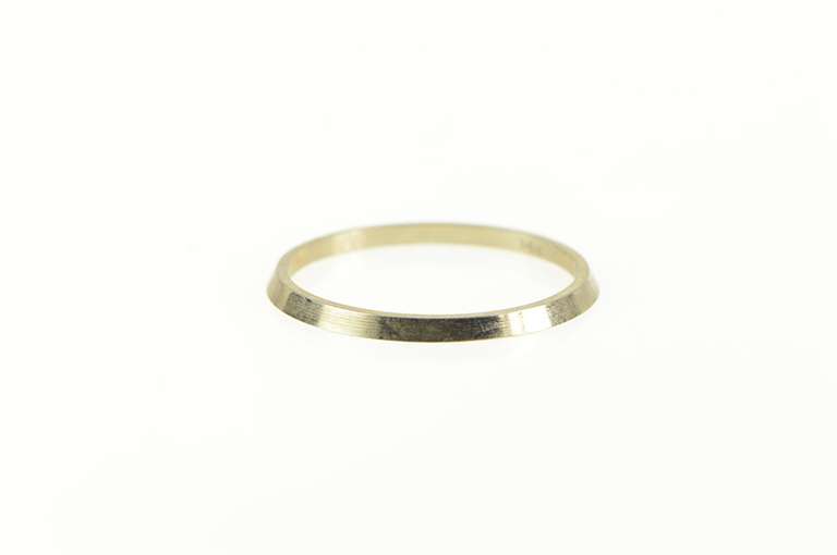14K White Gold Vintage NOS 1950's Plain Simple Grooved Band Ring