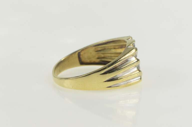 10K Yellow Gold 0.50 Ctw Diamond Squared Men's Statement Ring