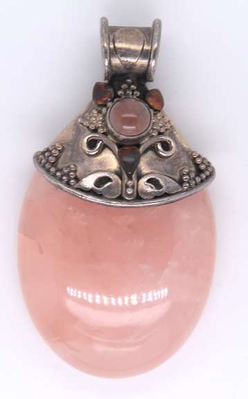 Vintage Sterling Silver Quartz Pendant