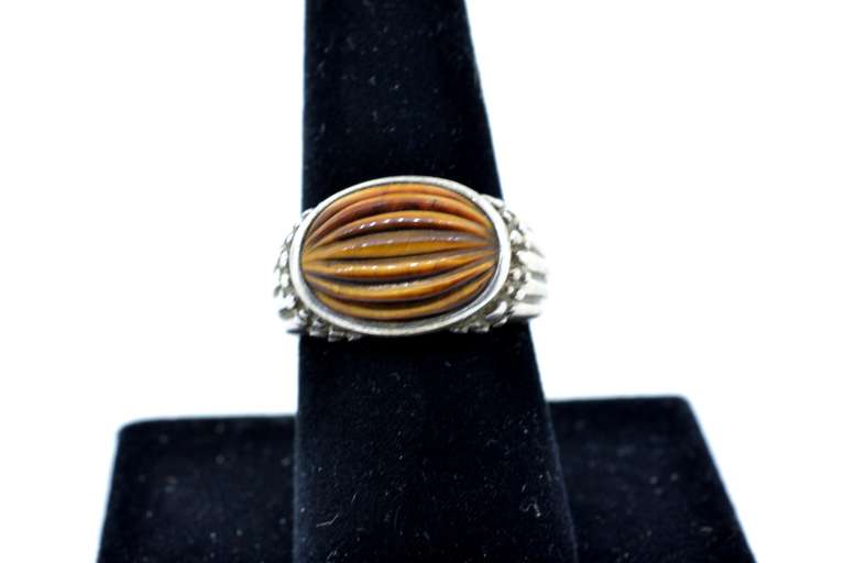 Silver Tiger's Eye Ring