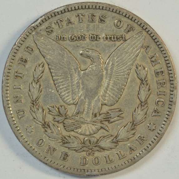 High grade 1890-CC Morgan Silver Dollar. Sharp circ