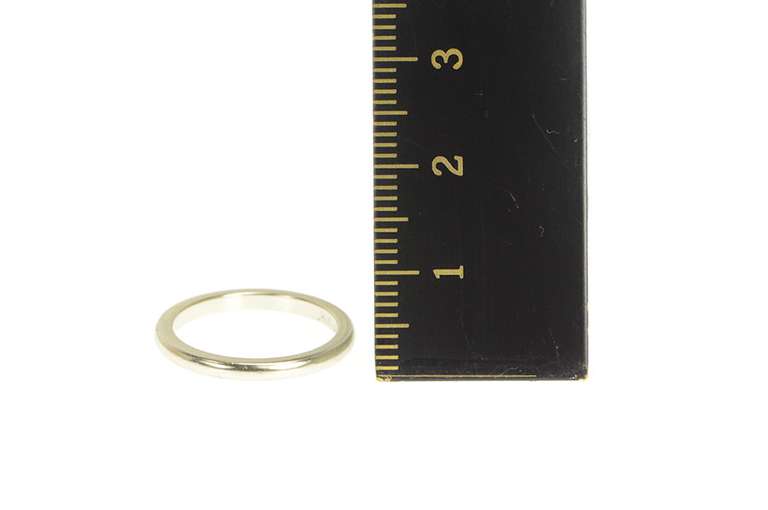 14K White Gold 1.9mm Rounded Classic Simple Wedding Band Ring