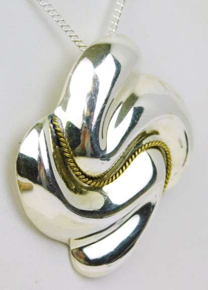 Big Mexico Sterling Pin/Pendant with Chain