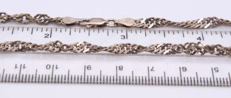 Vintage Italian Sterling Silver Rope Chain Necklace