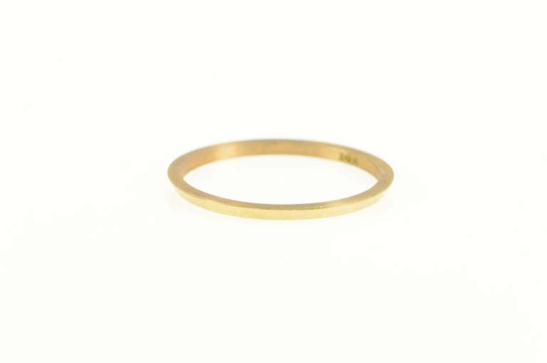 14K Yellow Gold 1.3mm Grooved Vintage NOS 1950's Band Ring