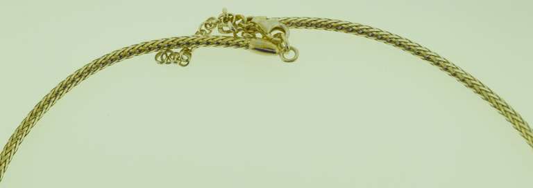 Sterling Silver Woven Basket Design Pendant With Italian Snake Collar Necklace