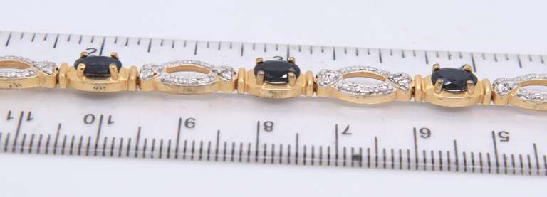 Sterling Silver Black Onyx and Cubic Zirconia Bracelet