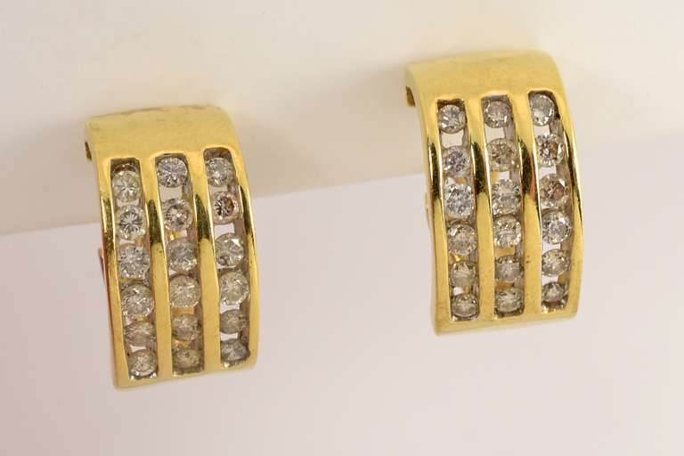 Easy to Wear Omega Back Diamond Earrings