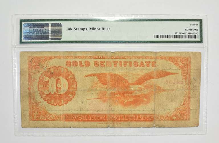 $500 1922 US Gold Certificate Large Note PMG 15 Choice Fine Fr# 1217