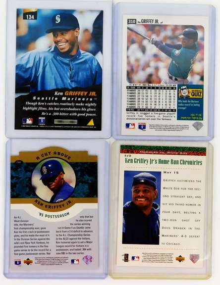 4 Ken Griffey, Jr. Baseball Cards