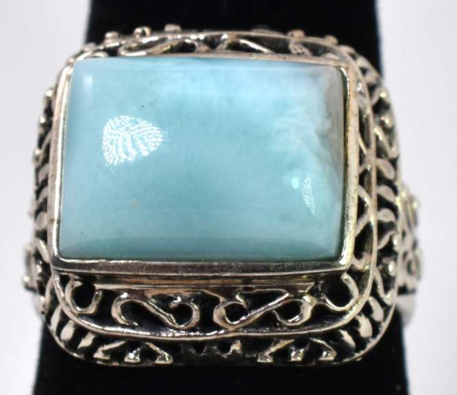 Sterling Silver Ring With A Blue Stone