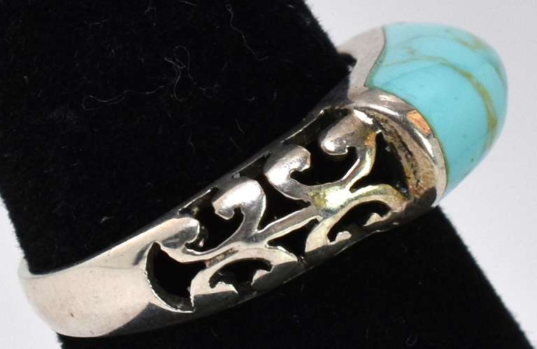 Sterling Silver Ring With Blue Stone