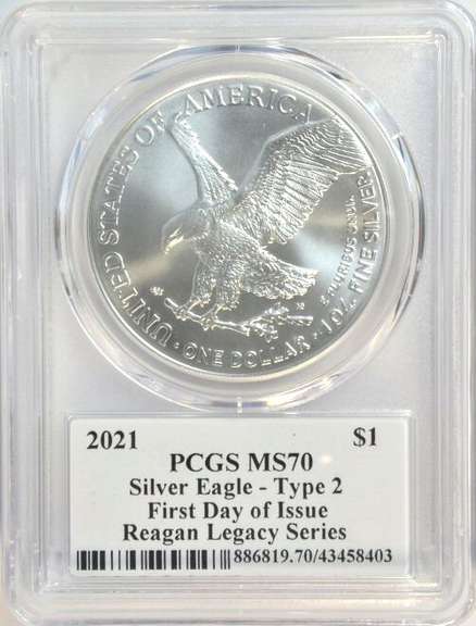 First Day of Issue Legacy Series 2021 PCGS MS70 $1 Eagle-Ty 2