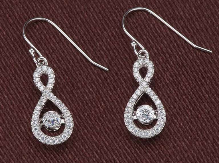 Beautiful Infinity Dancing Stone earrings