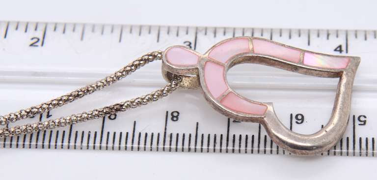 Vintage Italian Sterling Silver Heart Shaped Pendant on Chain