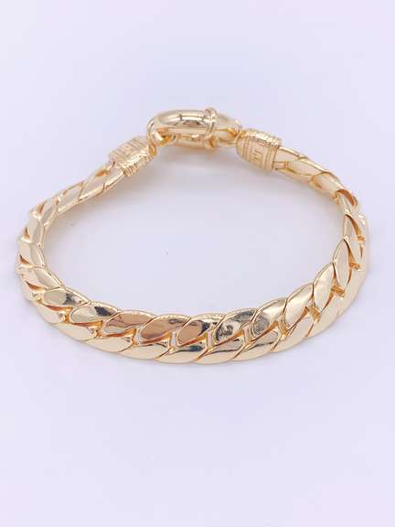 Fancy Italian Made 18kt Gold Plated Greek Key Design Bracelet