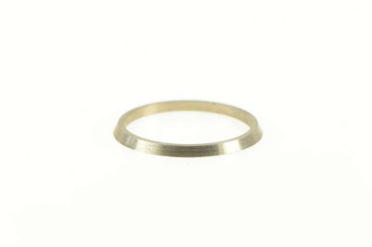 14K White Gold Grooved Vintage NOS 1950's 1.3mm Band Ring