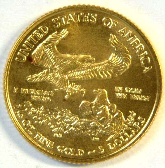 Pristine-perfect Super Gem BU 2016 $5 American Gold Eagle coin