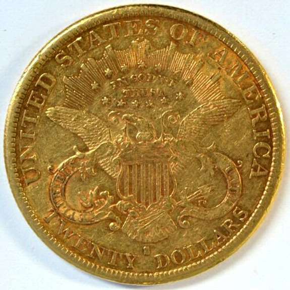 Scarcer 1884-S US $20 Liberty Gold Piece in AU