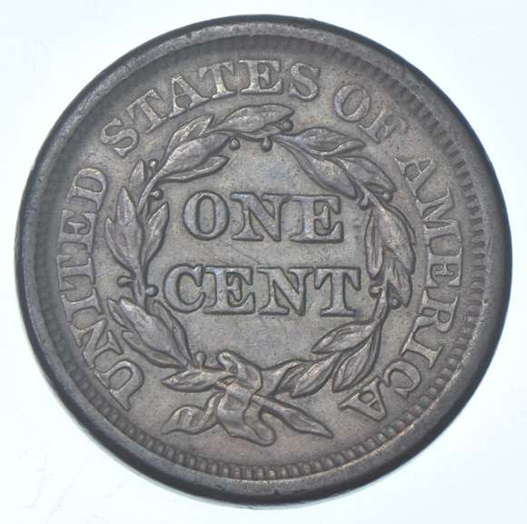 1857 Braided Hair Large Cent - Small Date