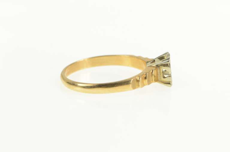 14K Yellow Gold 4.4mm Vintage NOS 1950's Engagement Setting Ring