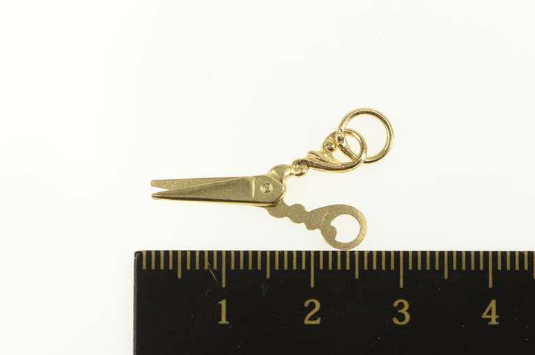 14K Yellow Gold 3D Scissors Arts & Crafts School Charm/Pendant