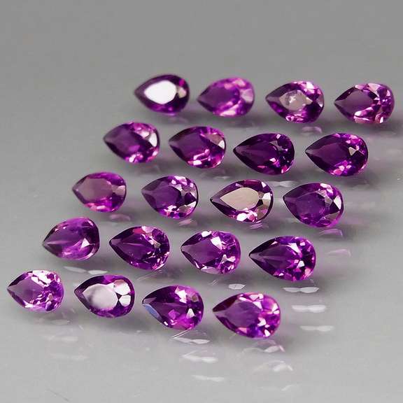 Glittering 3.93ct 5x3mm real Bolivian Amethyst set