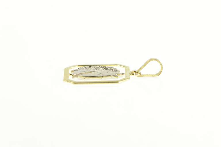 14K Yellow Gold Diamond Two Tone Horse Head Stallion Charm/Pendant